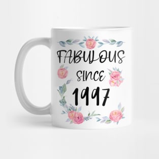 Women 24 Years Old Fabulous Since 1997 Flowers Mug